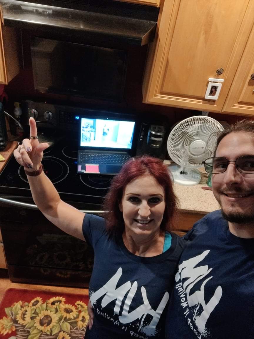 Kim with her husband